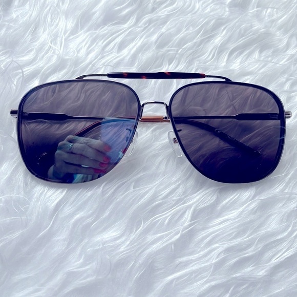 Zadig & Voltaire Pilot Aviator Sunglasses Metal Frame Blue Reflective Lens - Picture 16 of 16